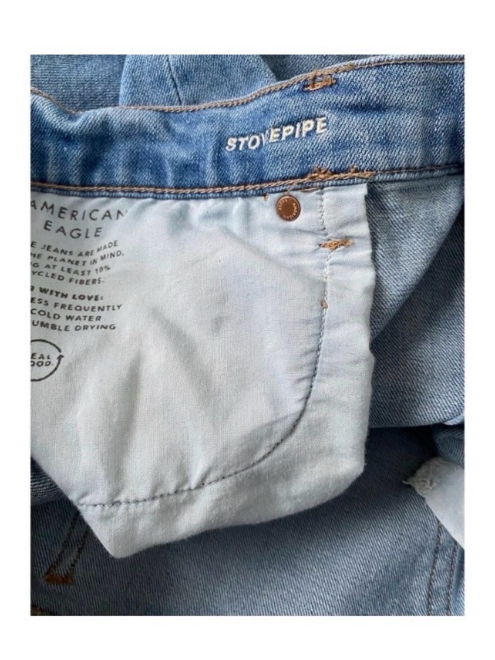 AMERICAN EAGLE STOVEPIPE CROP RELAXED JEANS - Picture 7 of 9
